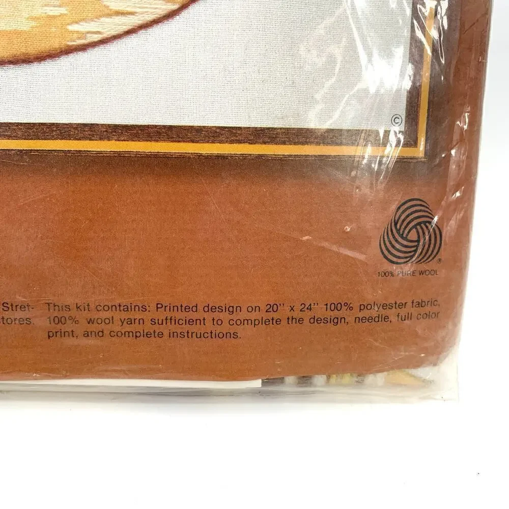 Sunset Stitchery Vintage 1981 Sealed Needlepoint Kit Children Sand Castle Sunset